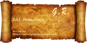 Gál Romulusz névjegykártya